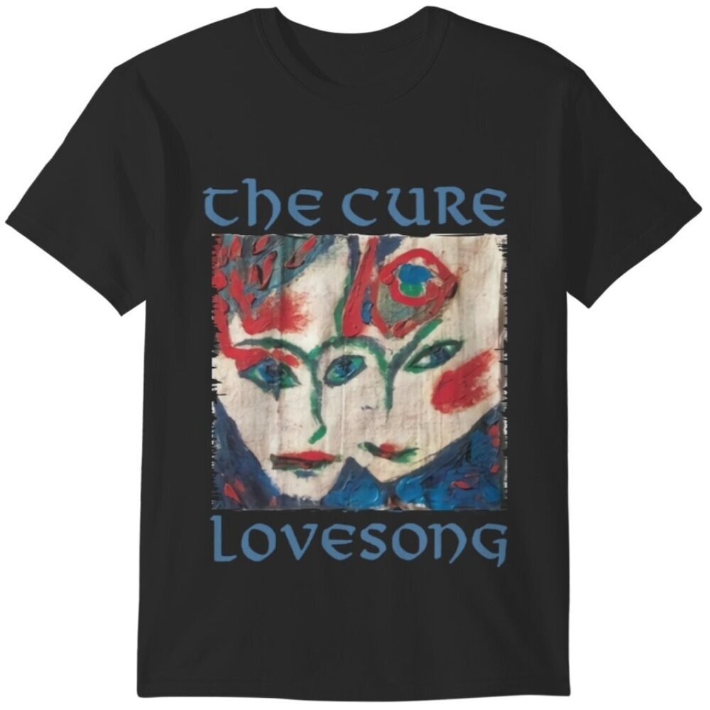 The Cure Lovesong Graphic T-Shirt English Rock Band Music Fan Gift Casual Tee 90